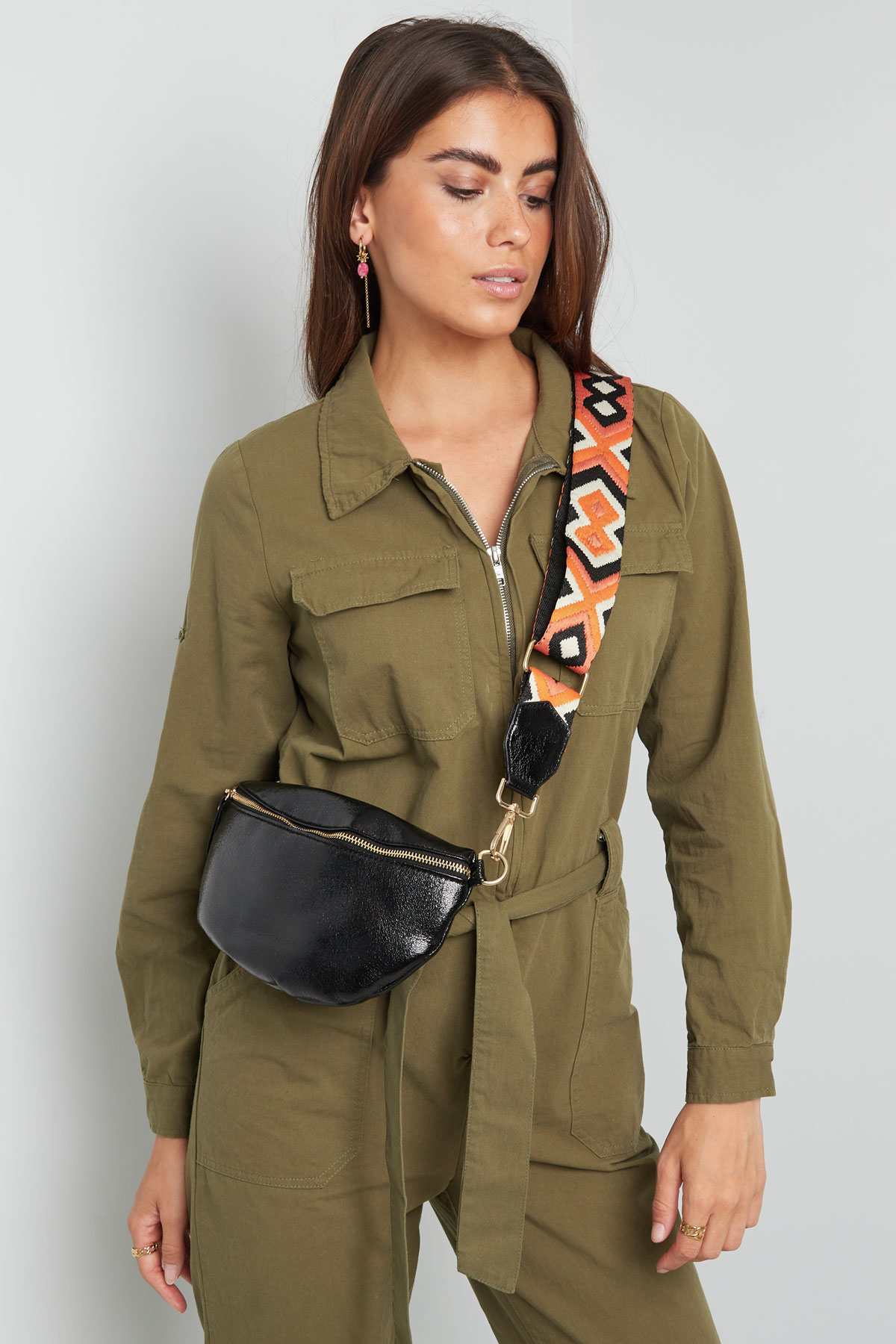 Shoulder bag with unique strap - orange Picture5